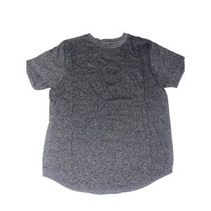 Carbon Shirt Mens L Grey  Speckled Pocket Longer Length Curved Hem Casual